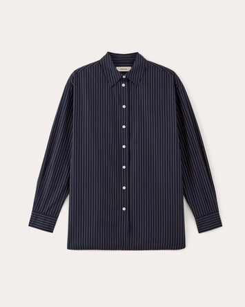 The Supima® Cotton Boyfriend Shirt | Navy / White
