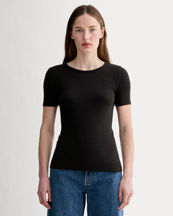 The Luxe Rib Crew | Black