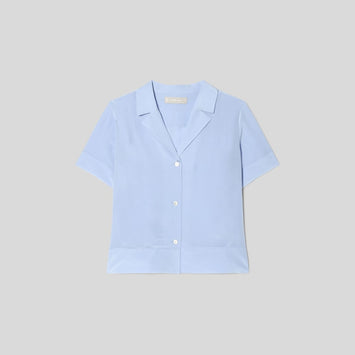 The Notch Shirt in Washable Silk | Periwinkle