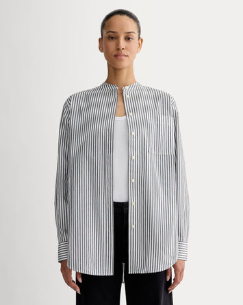 The Oversized Shirt in Ultrasoft Cotton | Optic White / Black