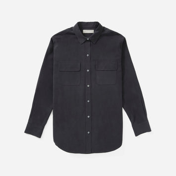 The Washable Silk Relaxed Shirt | Washed Black