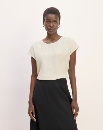The Mini Jacquard Stripe Top | Bone