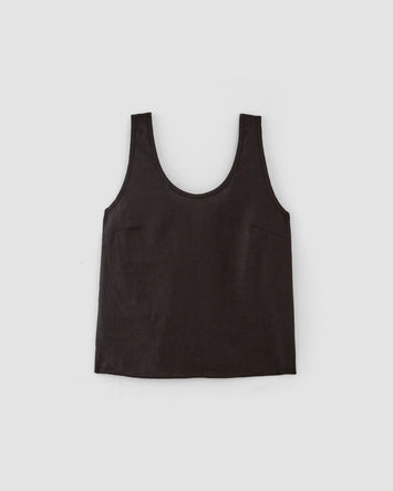 The Scoop Tank in Linen | Black