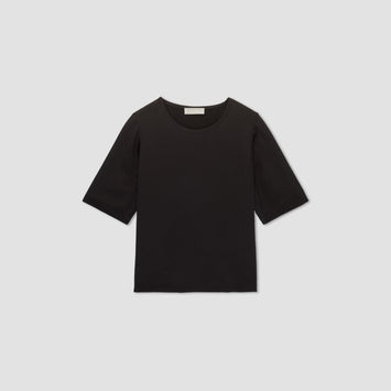 The Satin Relaxed Tee | Black