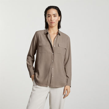 The Washable Silk Relaxed Shirt | Burnt Sugar