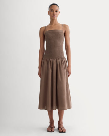 The Gauze Open-Back Dress | Mocha
