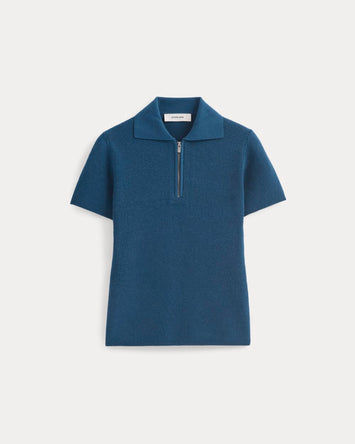 Knit Quarter-Zip Polo | Estate Blue