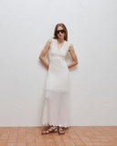 Lace Knit Maxi Sweater Dress | Bone