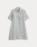 Mini Popover Shirtdress in Linen | Agave / Bone