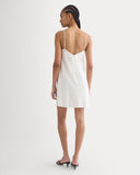 Mini Shift Dress in Stretch Linen | Bone