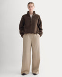 Reversible Teddy Half-Zip Pullover | Coffee Bean