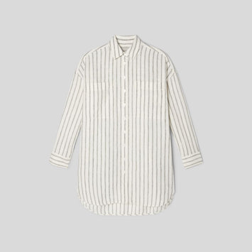 The Way-Long Linen Shirt | Black / Canvas Tan
