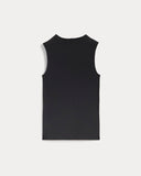 The Luxe Rib Funnel-Neck Tank | Black