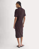Pique Polo Short-Sleeve Dress | Dark Chocolate