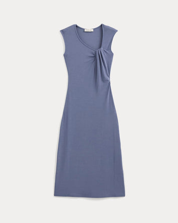Knit Asymmetrical Midi Dress | Blue Dusk