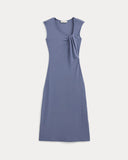 Knit Asymmetrical Midi Dress | Blue Dusk