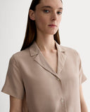 The Notch Shirt in Washable Silk | Burnt Sugar