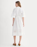 The Lace Trim Caftan Dress | White