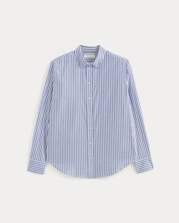 The Must-Have Shirt in Silky Cotton | Bone / Mazarine Blue