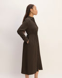 The Mini Jacquard Stripe Shirt Dress | Cocoa / Black