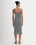The Smocked Column Dress | Bone / Black Floral