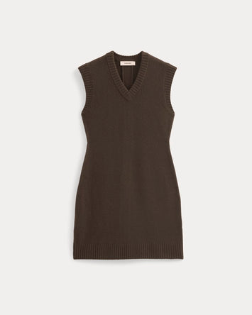Sweater Mini Dress in Luxe Merino | Coffee Bean