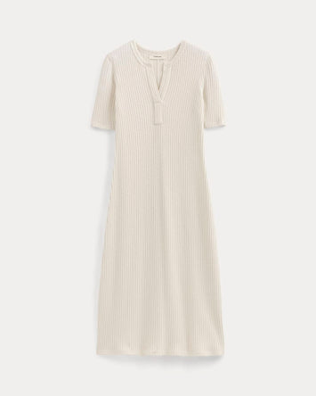 The Rib-Knit Henley Dress | Bone