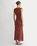 Lace Knit Maxi Sweater Dress | Henna Red