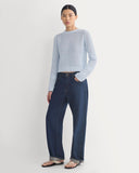 Open Knit Long-Sleeve Crew in Everyday Cotton | Skywriting
