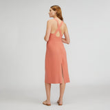 The Ribbed Cotton Cross-Back Dress | Tawny Pink
