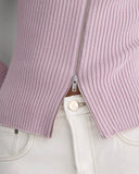 Full-Zip Ribbed Jacket in Everyday Cotton | Burnished Lilac