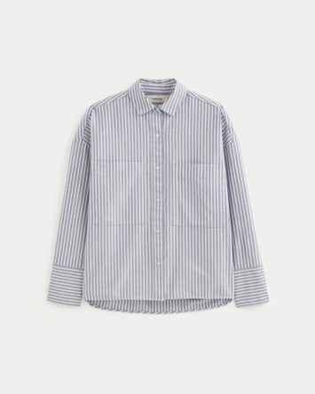 The Boxy Oxford | Bone / Mazarine Blue