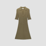 The Ribbed Short-Sleeve Polo Dress | Kalamata