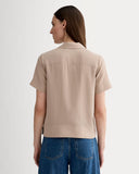 The Notch Shirt in Washable Silk | Burnt Sugar