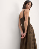 The Gauze Smock Dress | Cocoa / Black