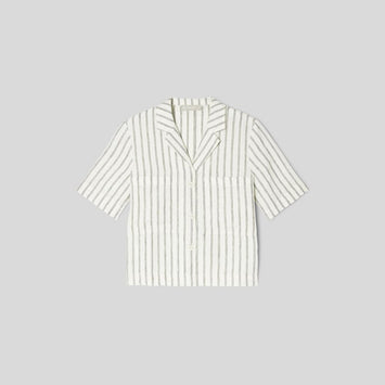 The Linen Workwear Shirt | Black / Canvas Tan