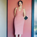 The Ribbed Cotton Cross-Back Dress | Tawny Pink