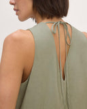 The Linen V-Neck Maxi Dress | Sage Green