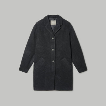 The Italian ReWool® Cocoon Coat | Heathered Black