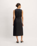 The Linen Belted Midi Dress | Black