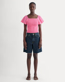 The Gauze Smocked Top | Deep Pink