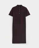 Pique Polo Short-Sleeve Dress | Dark Chocolate