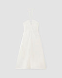 The Linen Halter-Neck Dress | White