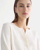 Boxy Henley in Cozy Waffle | Bone