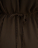 The Mini Jacquard Stripe Shirt Dress | Cocoa / Black