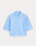 Pique Boxy Polo | Open Air Blue