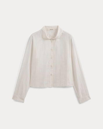Textured Mini Collar Shirt | Bone