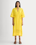 The Lace Trim Caftan Dress | High Visibility Yellow