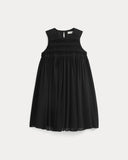 Twisted Pleated Mini Dress in Silk Georgette | Black