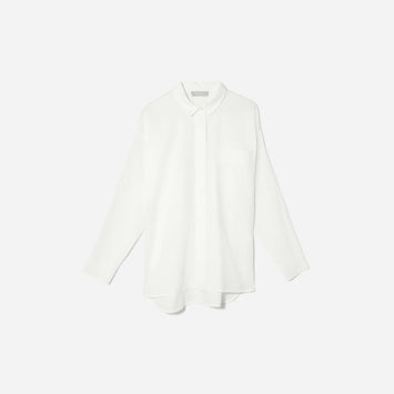 The Oversized Silky Cotton Shirt | White